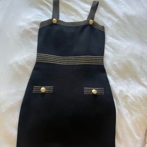 L’AGENCE Aiden Button Detail Metallic Mini Dress